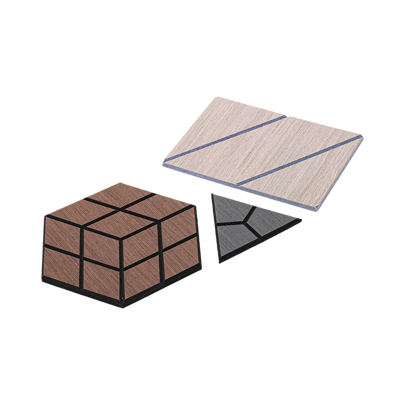 Panouri de perete cu sipci din furnir din lemn acustic 3D pentru panouri de perete interior si tavane