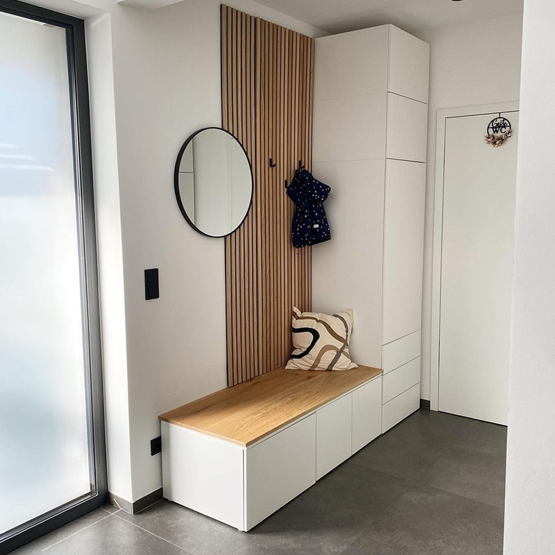 Akupanel Design Panouri de perete acustice din lemn Model 3D Lamele din lemn izolate fonic pentru acasă, hotel, școală, cinema, spital, utilizare